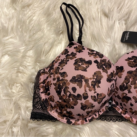 Modern Movement 32D Bra Push Up Underwire Back Closure Abstract Leopard NEW - Picture 3 of 8